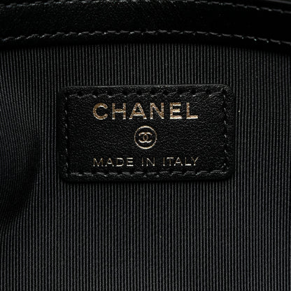 Chanel Iridescent Caviar Large Night by the C Pouch Clutch Black 6 of 9