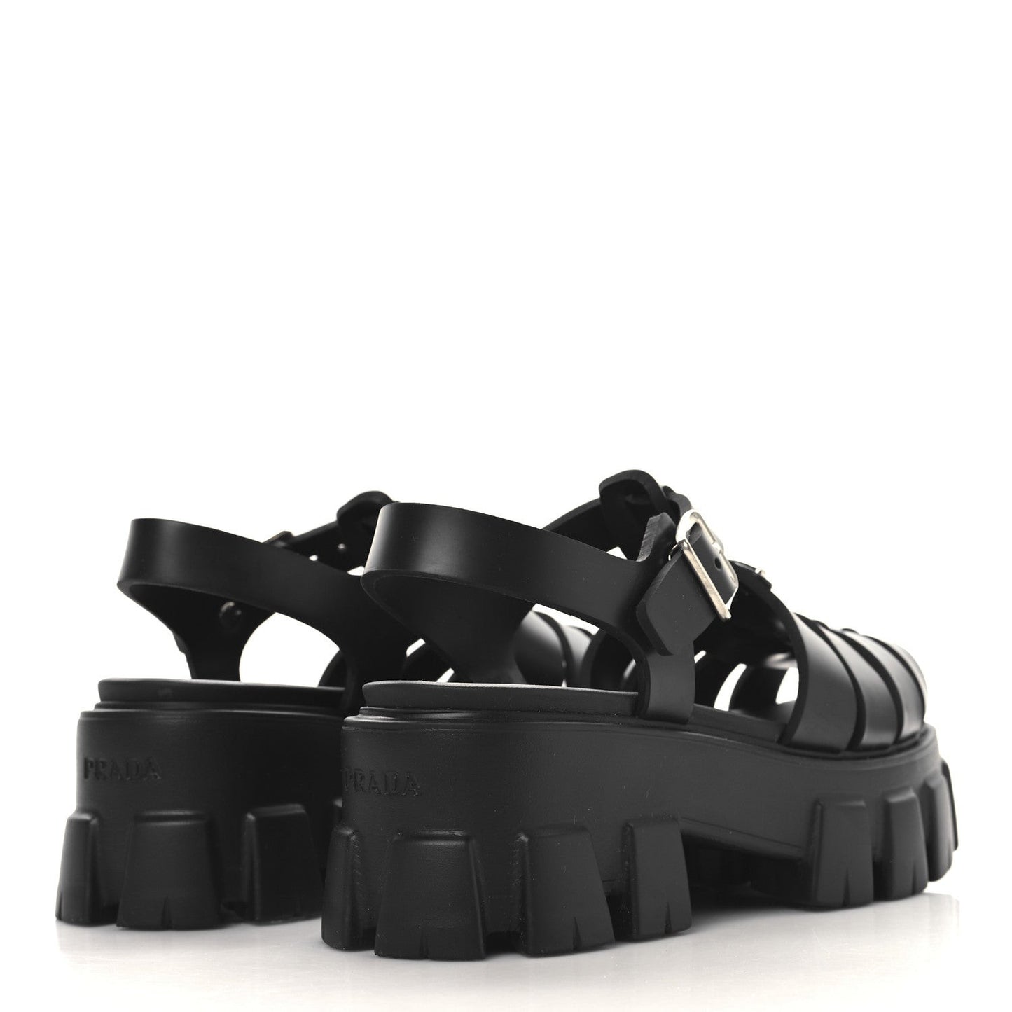 Foam Rubber Triangle Logo Monolith 55mm Cage Sandals 36 Black