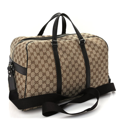 Gucci Monogram Dollar Calfskin Boston Duffle Bag Beige Ebony Testa di Moro Marrone Scuro 3 of 10
