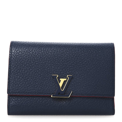 Louis Vuitton Taurillon Capucines Compact Wallet Marine Rouge 1 of 7