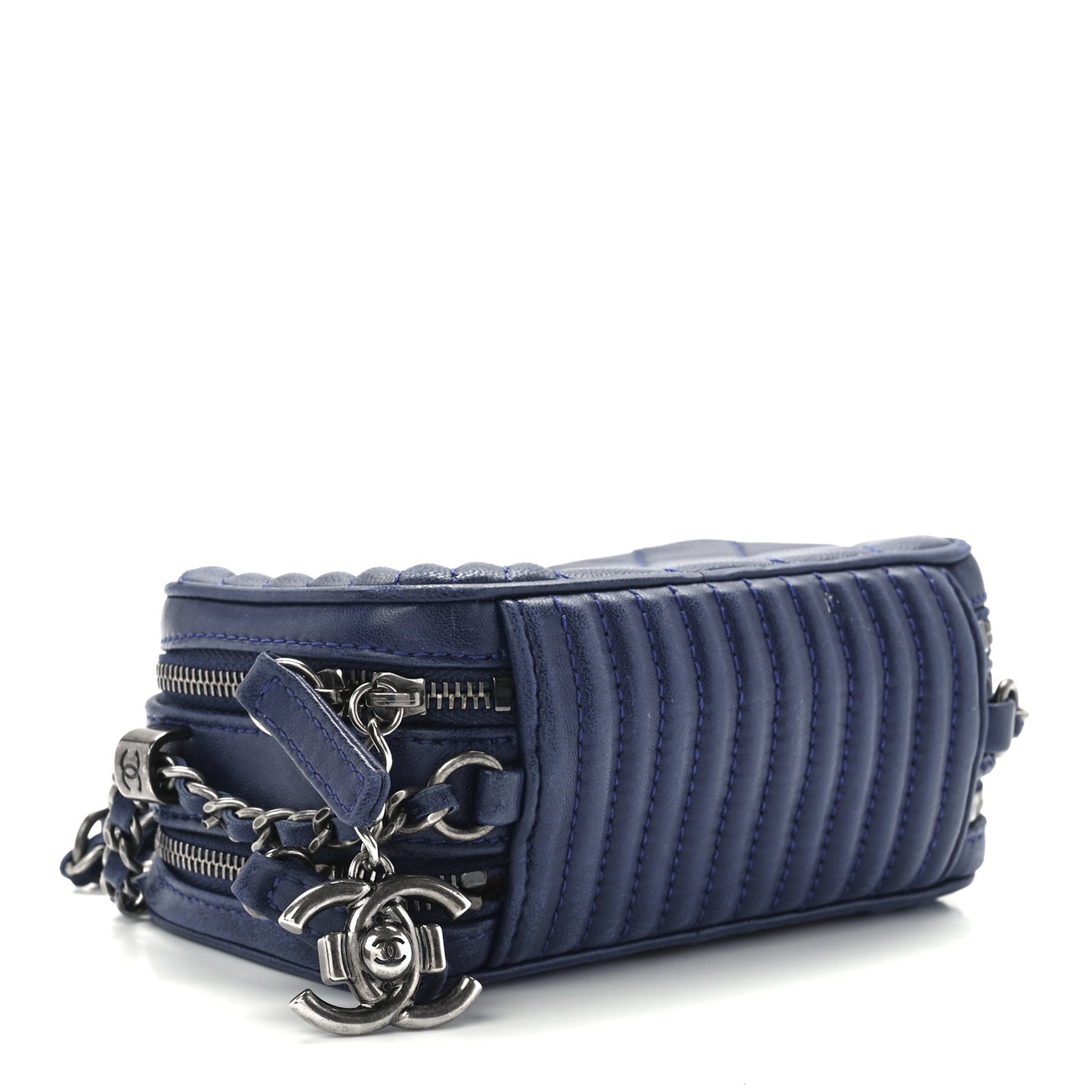 Lambskin Quilted Mini Coco Boy Camera Bag Blue