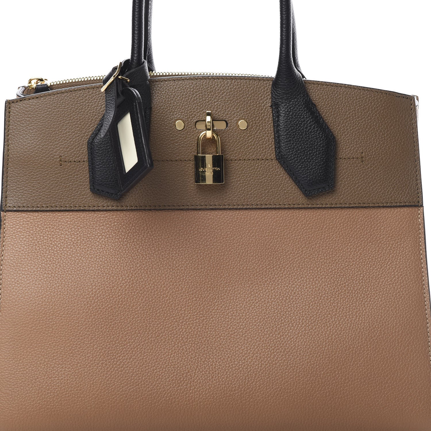 Louis Vuitton Taurillon City Steamer MM Sesame Kombu Black 9 of 11