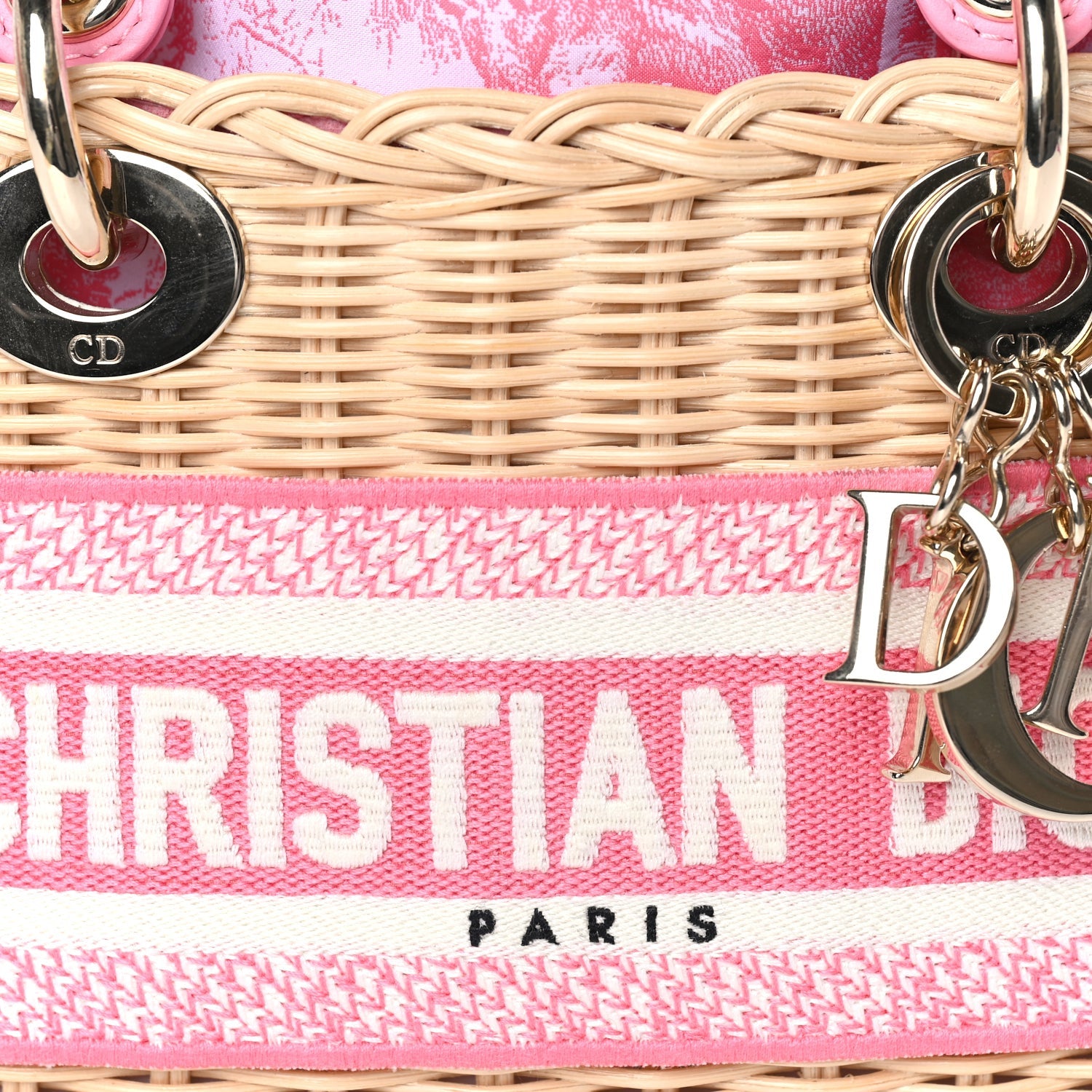 Christian Dior Wicker Oblique Mini Lady Dior Bag Pink 6 of 8