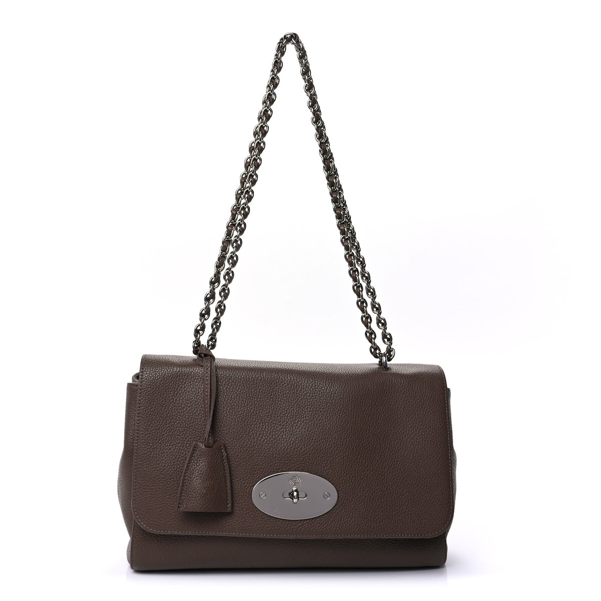 Small Classic Grain Calfskin Medium Lily Flap  Clay