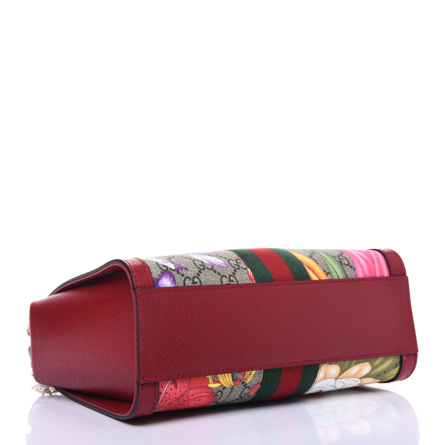 Gucci GG Supreme Monogram Flora Web Small Ophidia Tote Bag Red 5 of 12