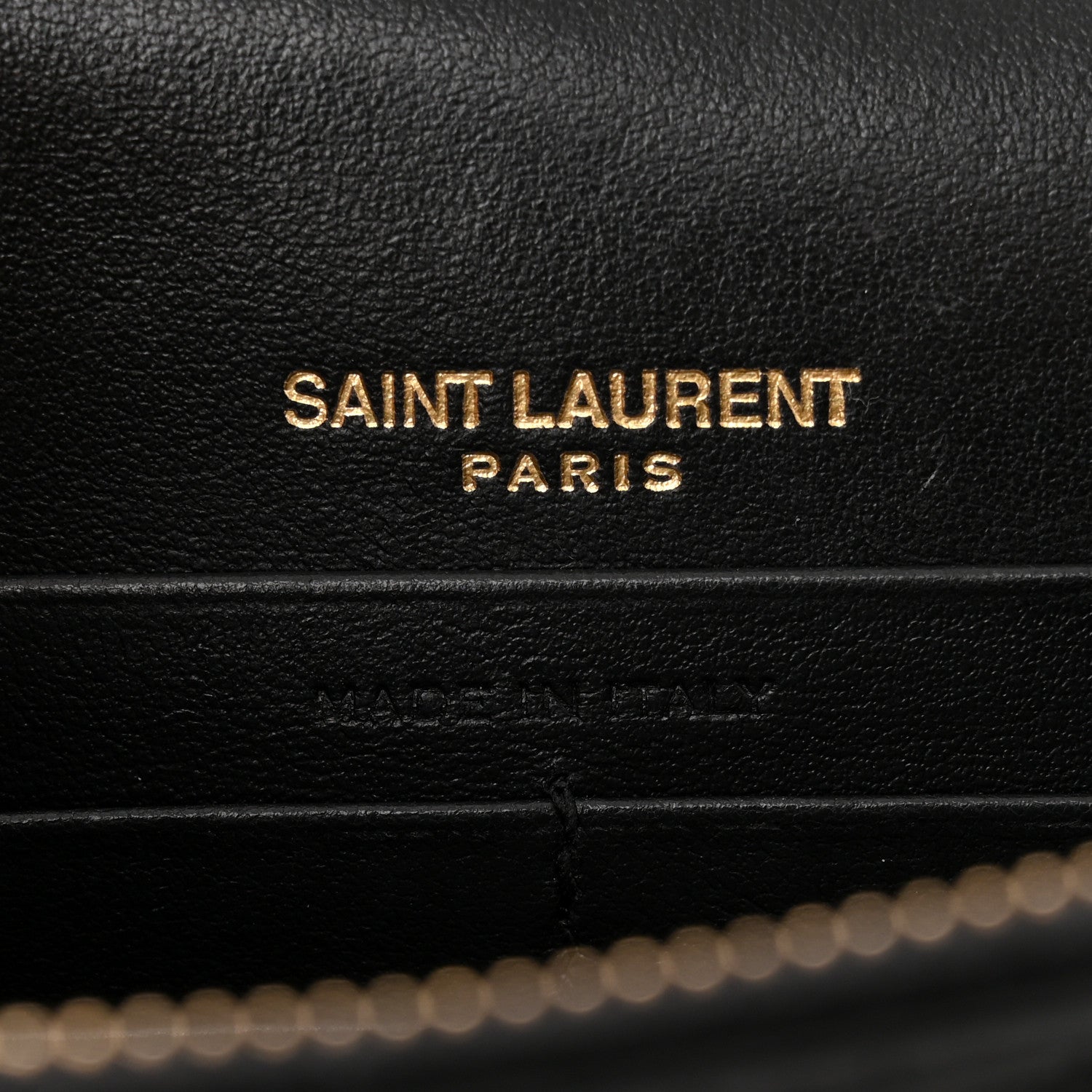 Saint Laurent Calfskin Crocodile Embossed Kate Monogram Tassel Chain Wallet Black 6 of 10