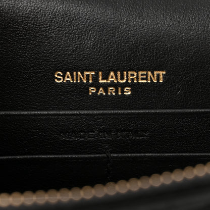 Saint Laurent Calfskin Crocodile Embossed Kate Monogram Tassel Chain Wallet Black 6 of 10