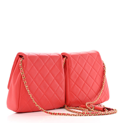 Chanel Lambskin Quilted Side-Packs Red 3 of 16