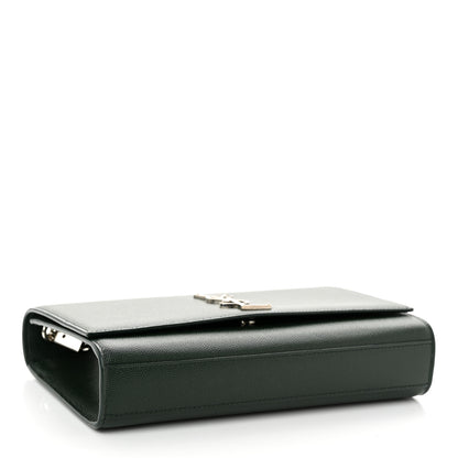 Saint Laurent Grain De Poudre Medium Monogram Kate Satchel Vert Fonce 4 of 9