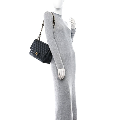 Chanel Lambskin Quilted Jumbo Double Flap Black 2 of 13