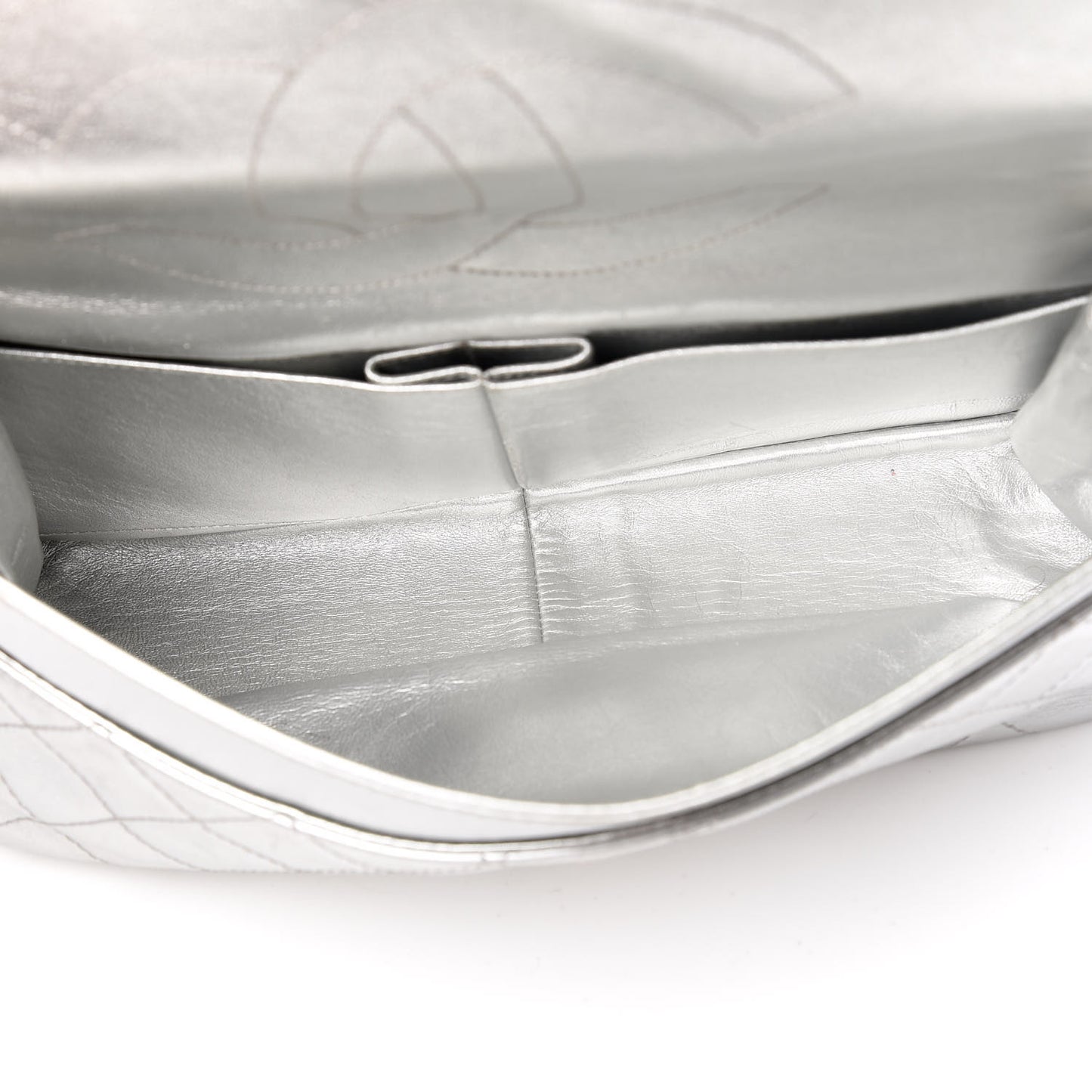 Metallic Lambskin Quilted 2.55 Reissue 227 Flap Silver