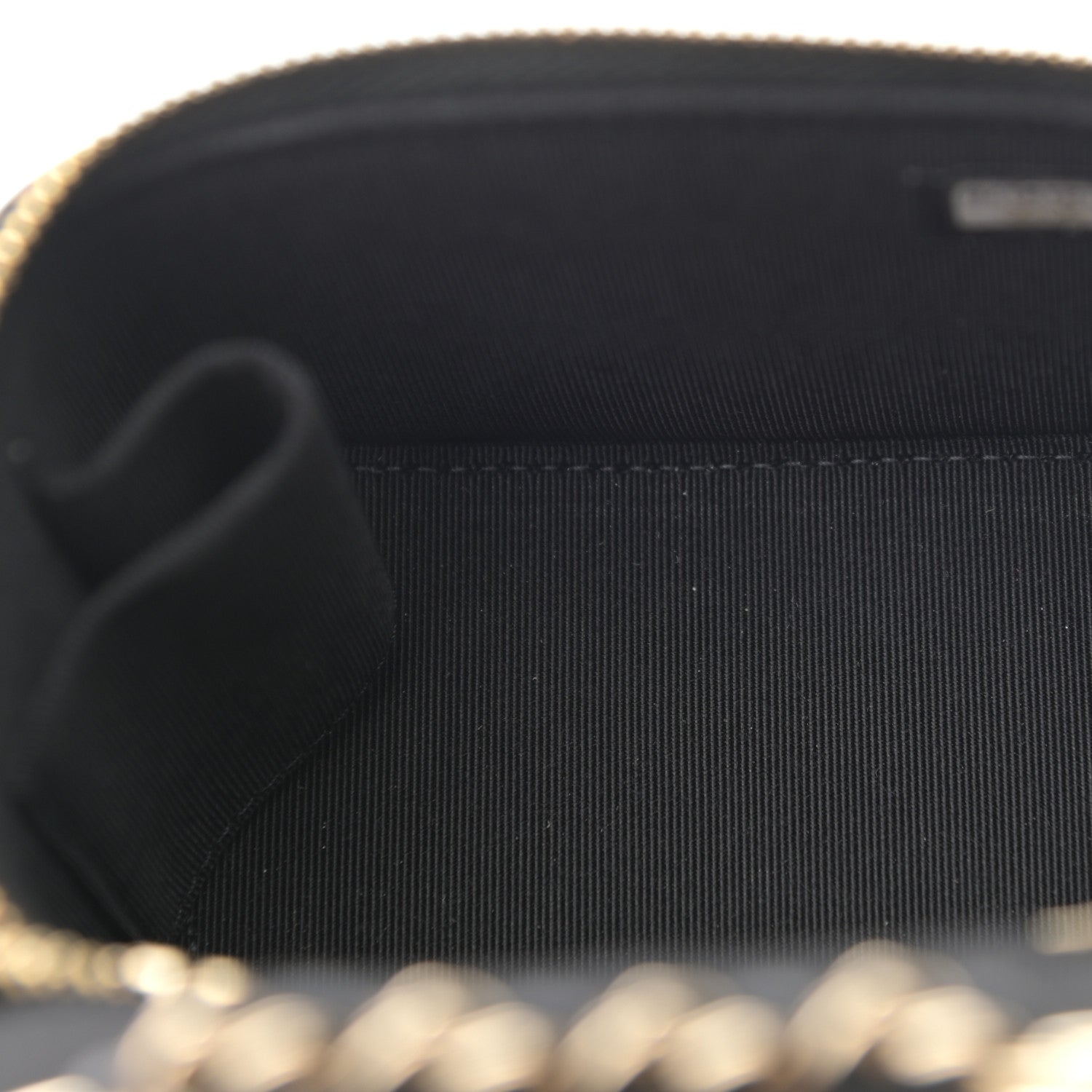 Chanel Lambskin Quilted Mini Camellia Bow Vanity Case With Chain Black 5 of 9