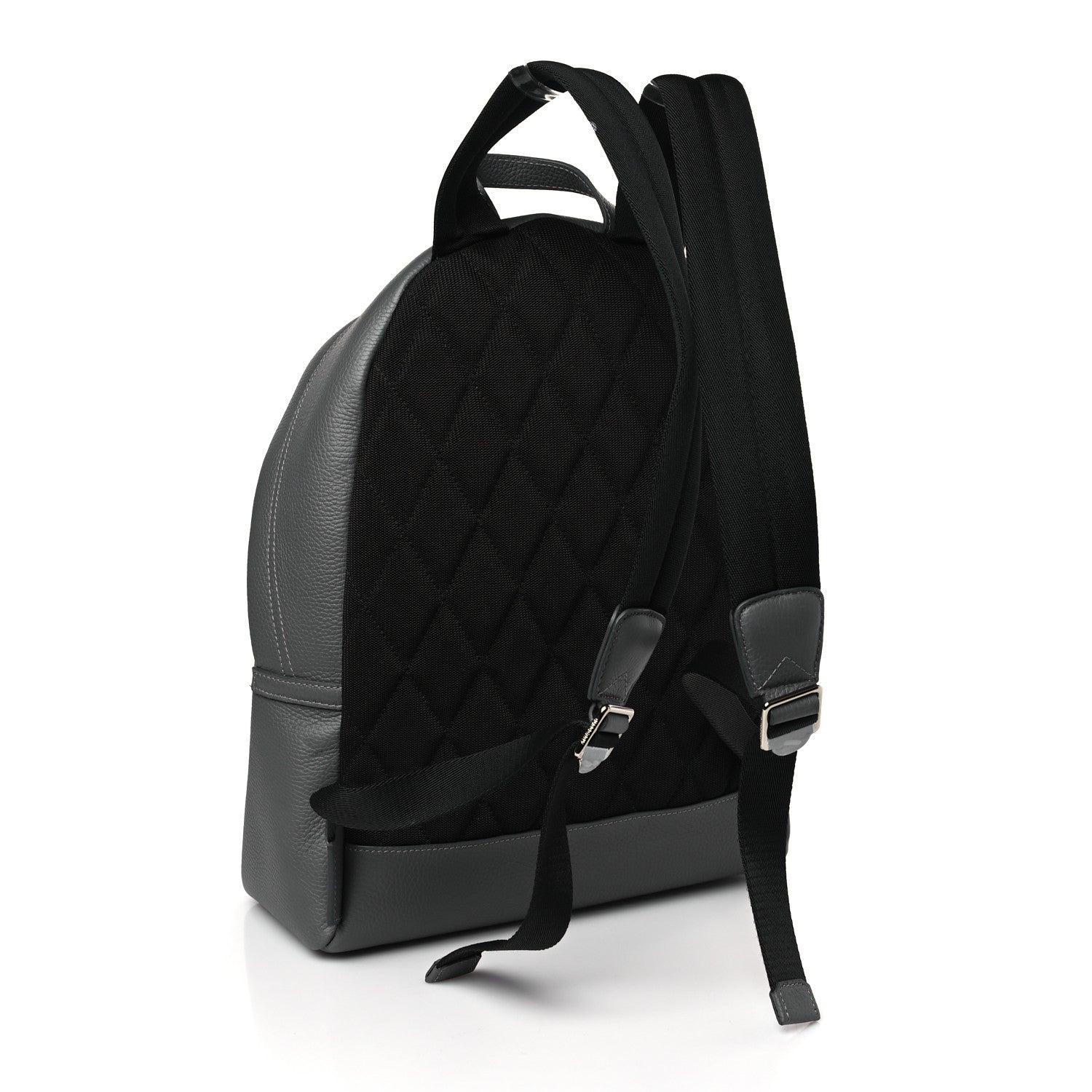 Burberry Calfskin Logo Embossed Backpack Charcoal Grey 3 of 8