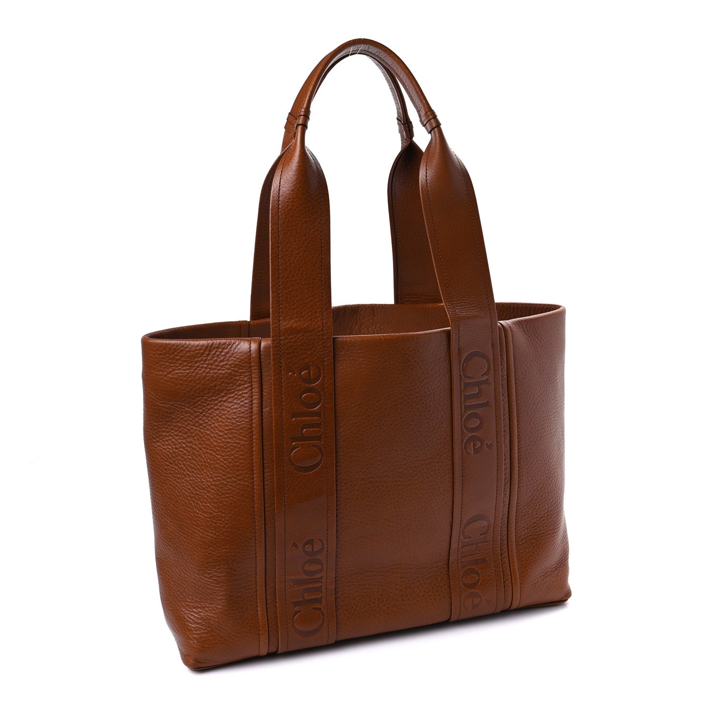 Calfskin Medium Woody Tote Clay Brown