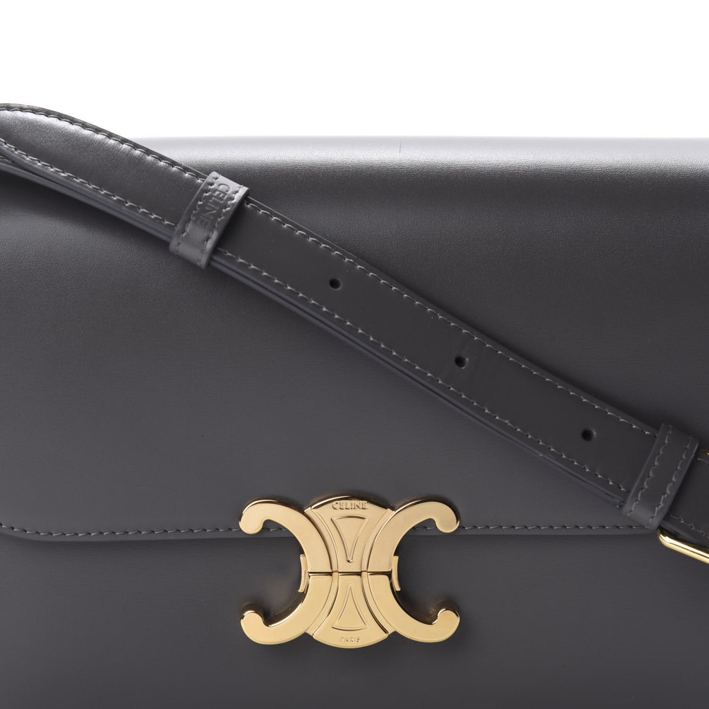 Shiny Calfskin Medium Triomphe Grey