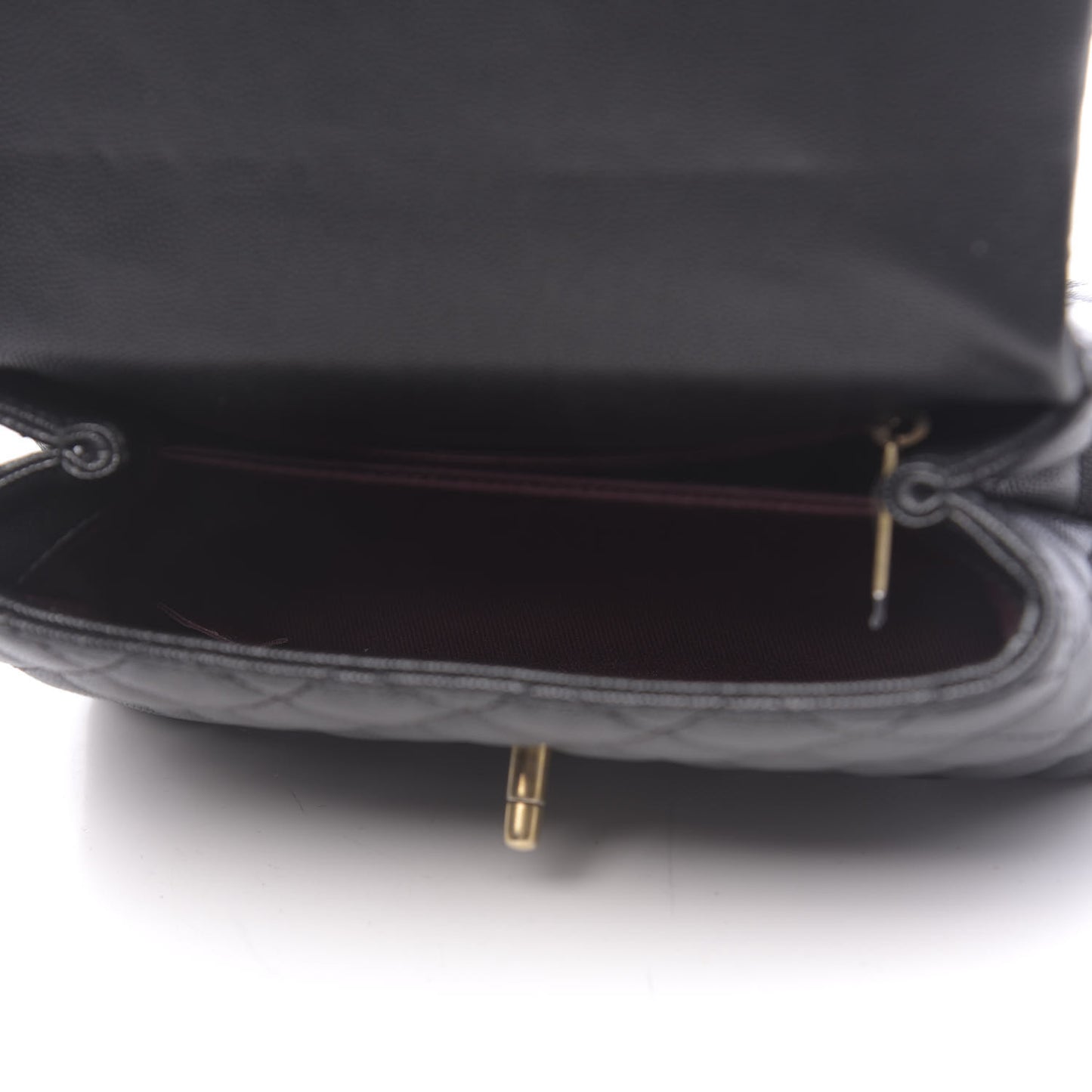 Caviar Quilted Mini Coco Handle Flap Black