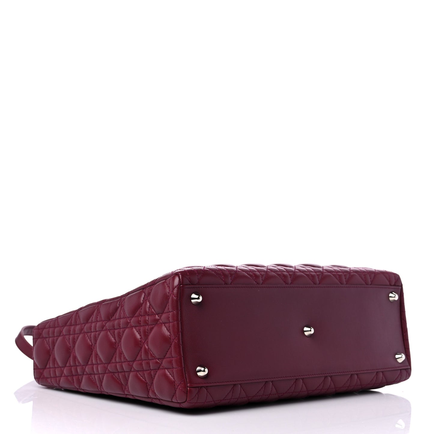 Lambskin Cannage Large Lady Dior Burgundy