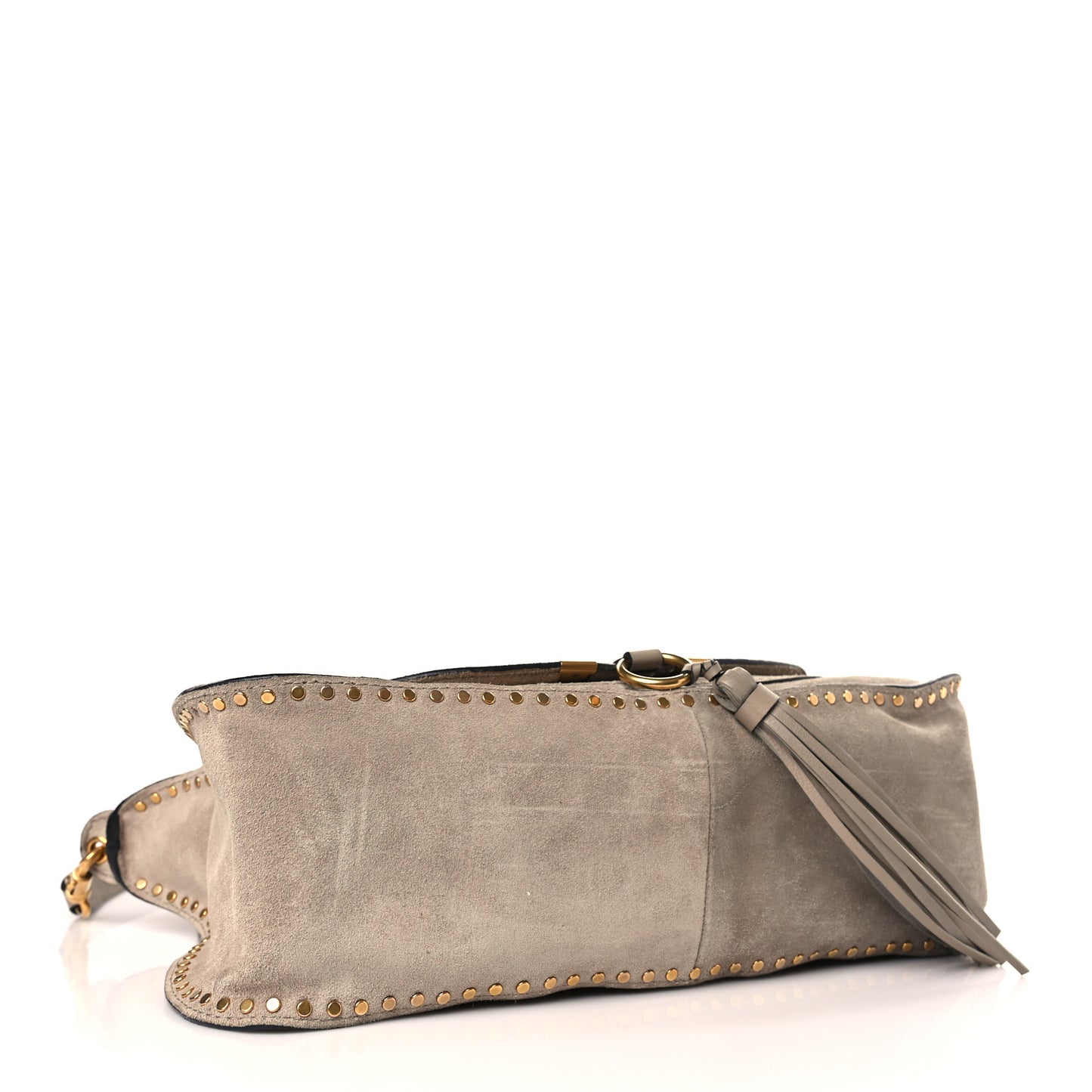Suede Large Marcie Satchel Anchor Grey