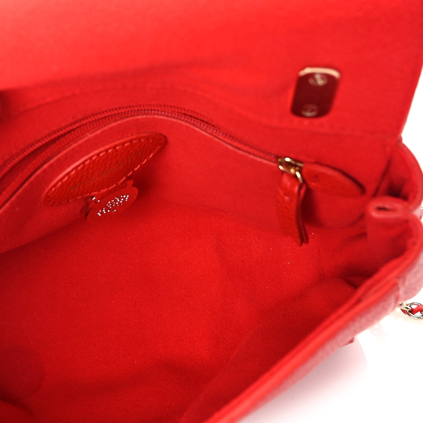 Glossy Goatskin Small Lily Flap Red