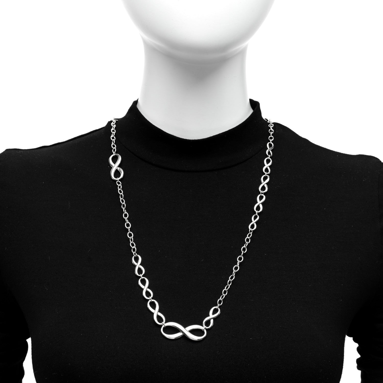 Tiffany Sterling Silver Wide Infinity Endless Necklace 2 of 4