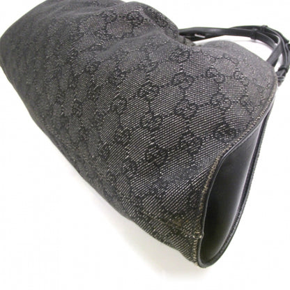 Gucci Denim Monogram Shoulder Bag Black 6 of 13