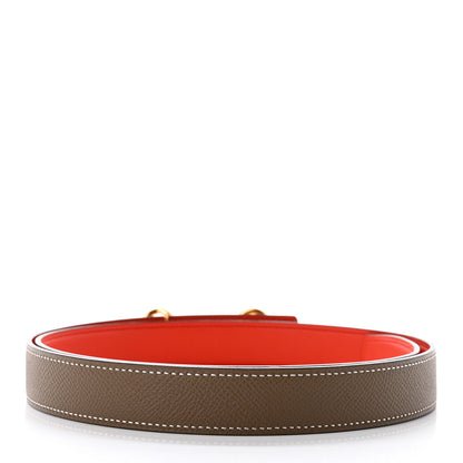 Hermes Epsom Swift 24mm Heritage Belt 85 Etoupe Rouge Coeur 2 of 5