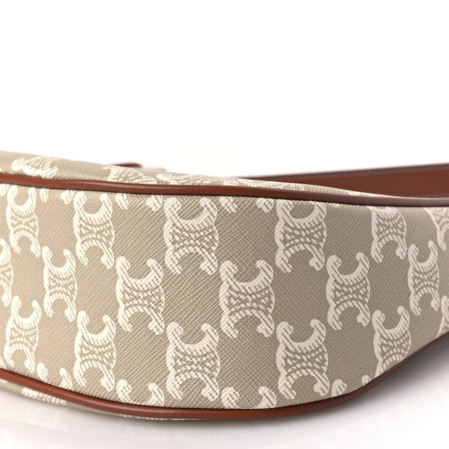 Canvas Calfskin Ava Triomphe Shoulder Bag Grege