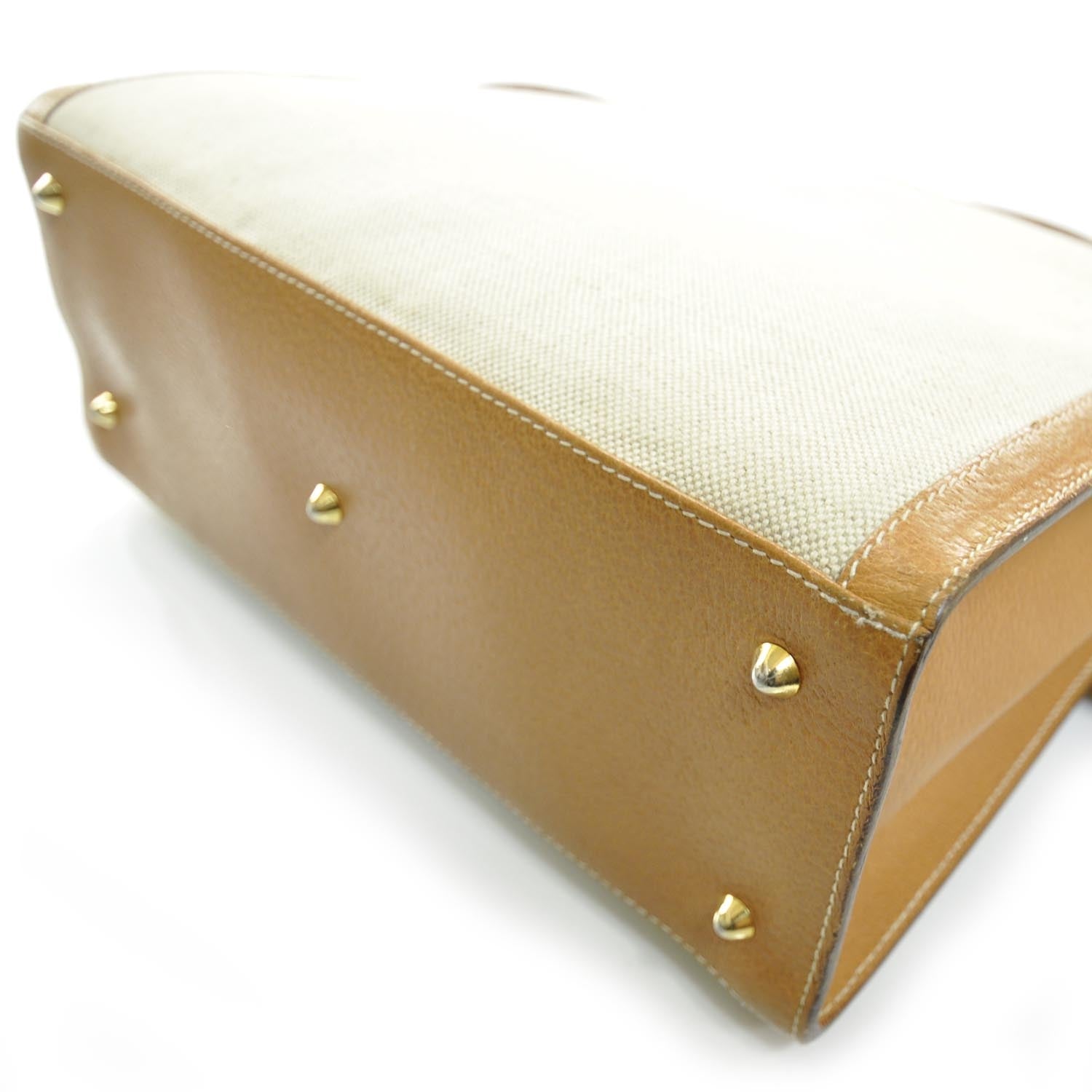 Gucci Canvas Leather Kelly Bag 5 of 9