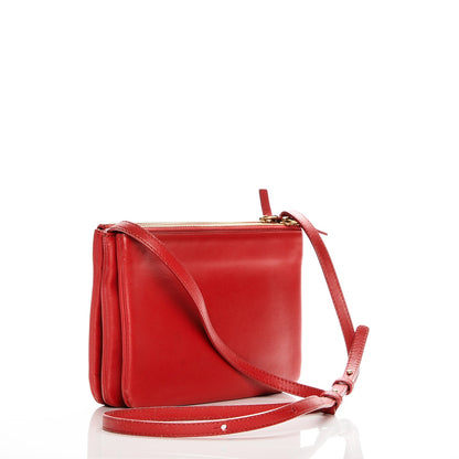Celine Lambskin Small Trio Crossbody Bag Red 3 of 12