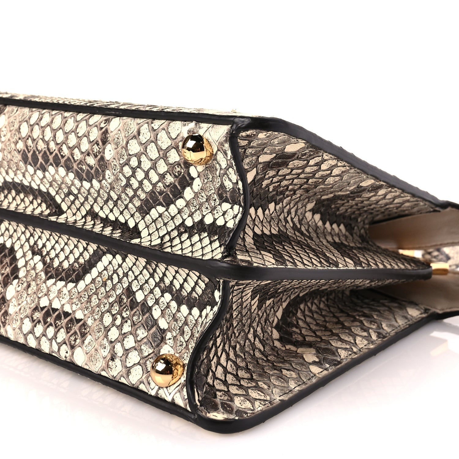 Fendi Snakeskin Shiny Nappa Small Peekaboo I SEE U Beige 8 of 8