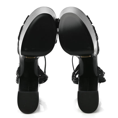 Gucci Malaga Kid Crawford Knotted Strap Platform Sandals 38.5 Black 5 of 12