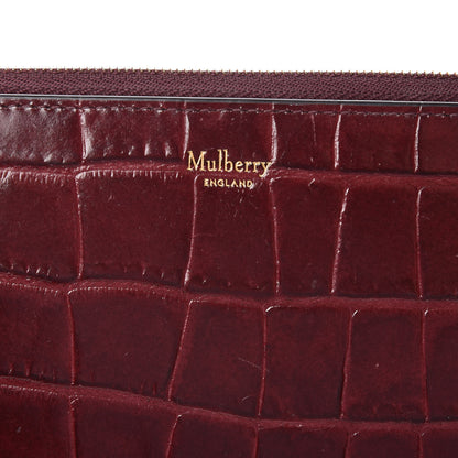 Mulberry Crocodile Embossed Zip Around Wallet Burgundy 6 of 12
