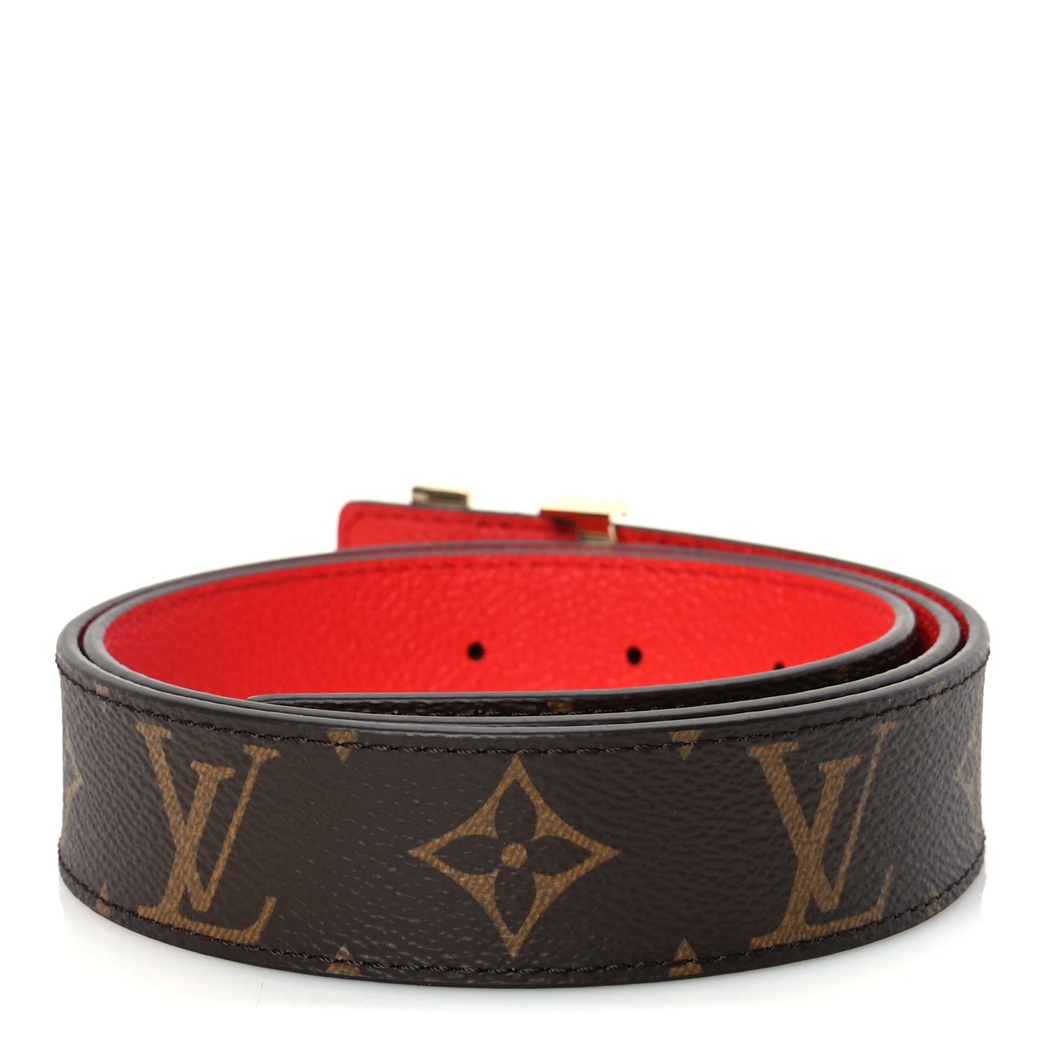 Louis Vuitton Monogram 30mm LV Initiales Reversible Belt 80 32 Coquelicot 2 of 5