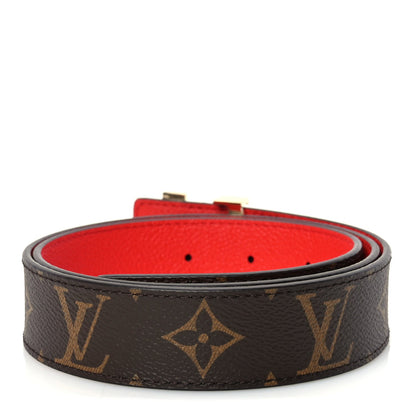 Louis Vuitton Monogram 30mm LV Initiales Reversible Belt 80 32 Coquelicot 2 of 5