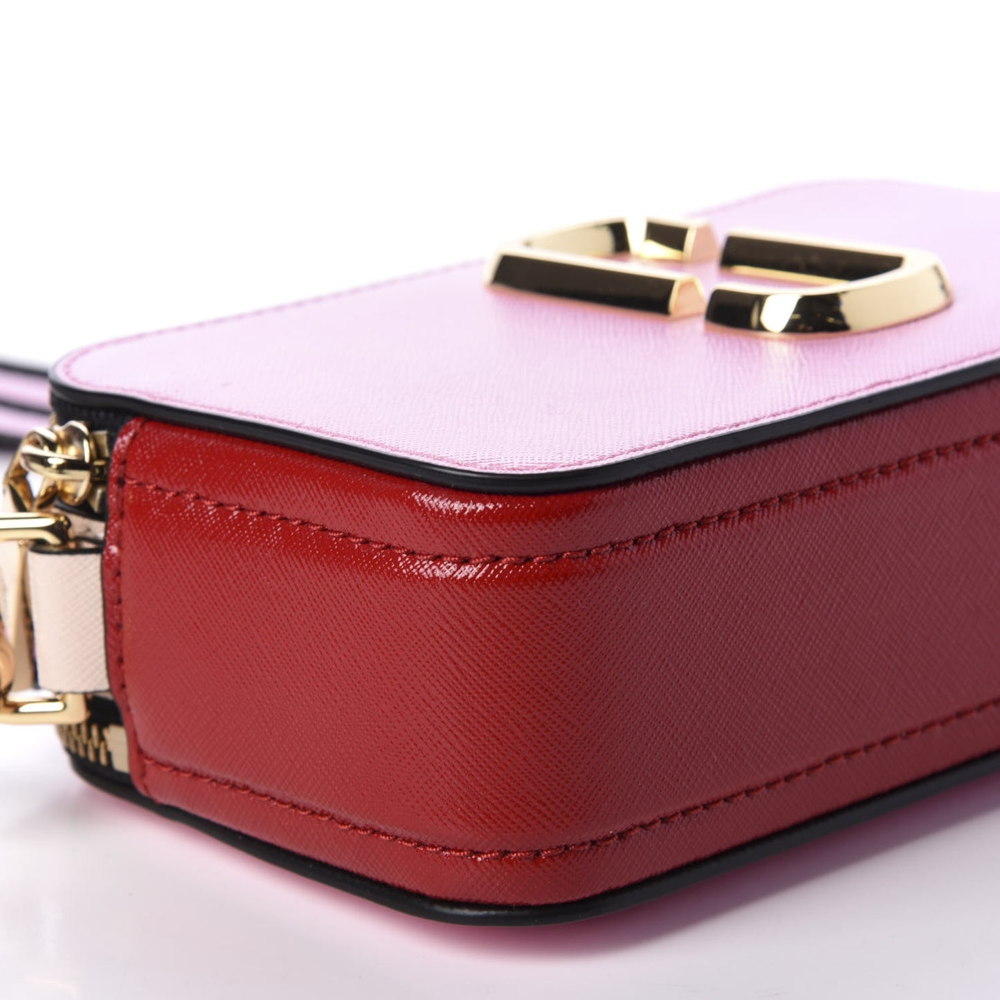 Saffiano Small Snapshot Camera Bag Pink Multicolor