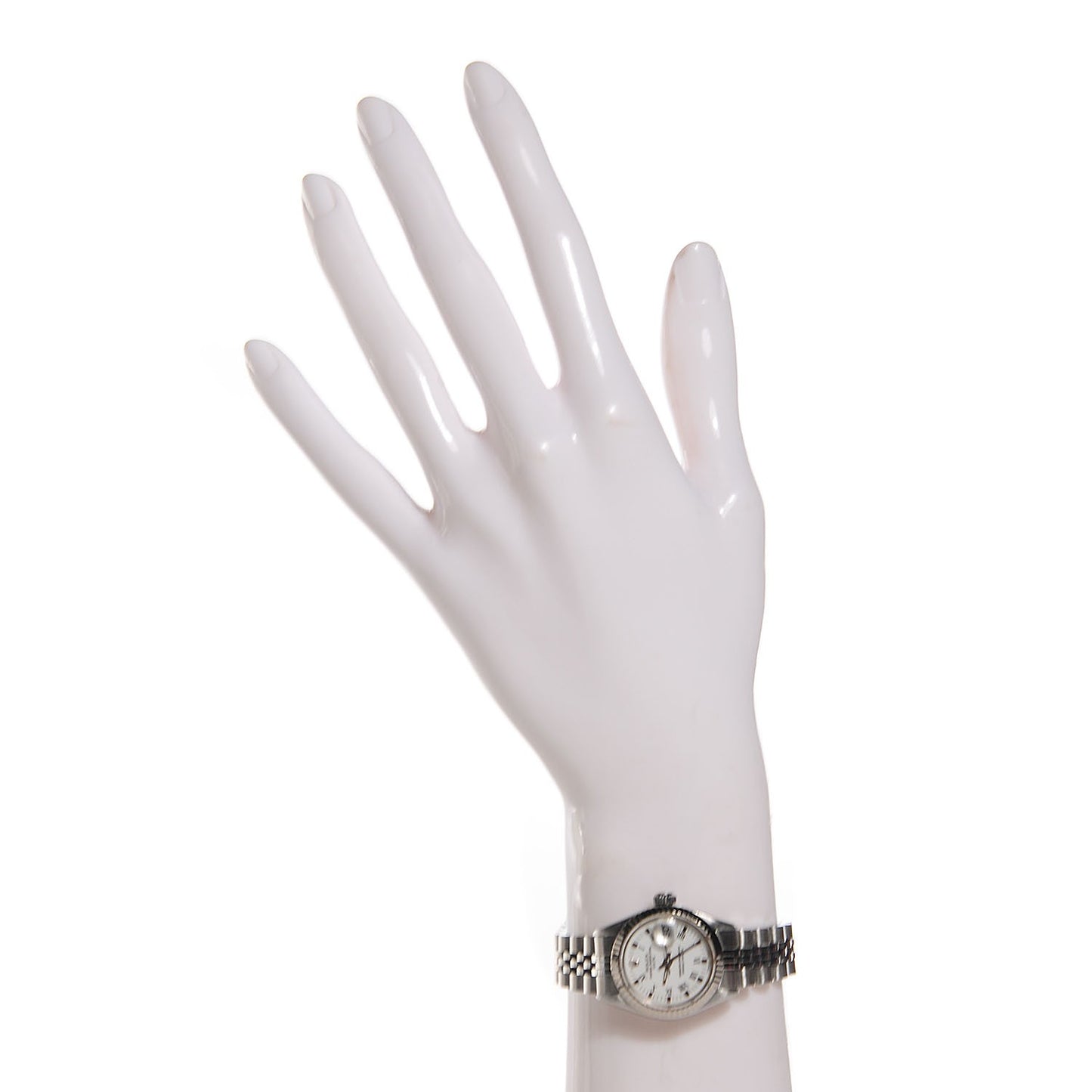 Stainless Steel 26mm Oyster Perpetual Date Watch White Roman 6916