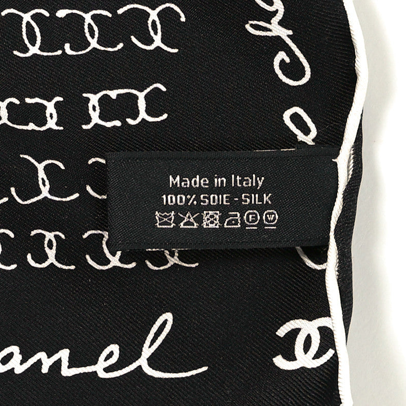 Chanel Silk CC Twilly Hair Tie Black White 5 of 5