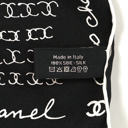 Chanel Silk CC Twilly Hair Tie Black White 5 of 5