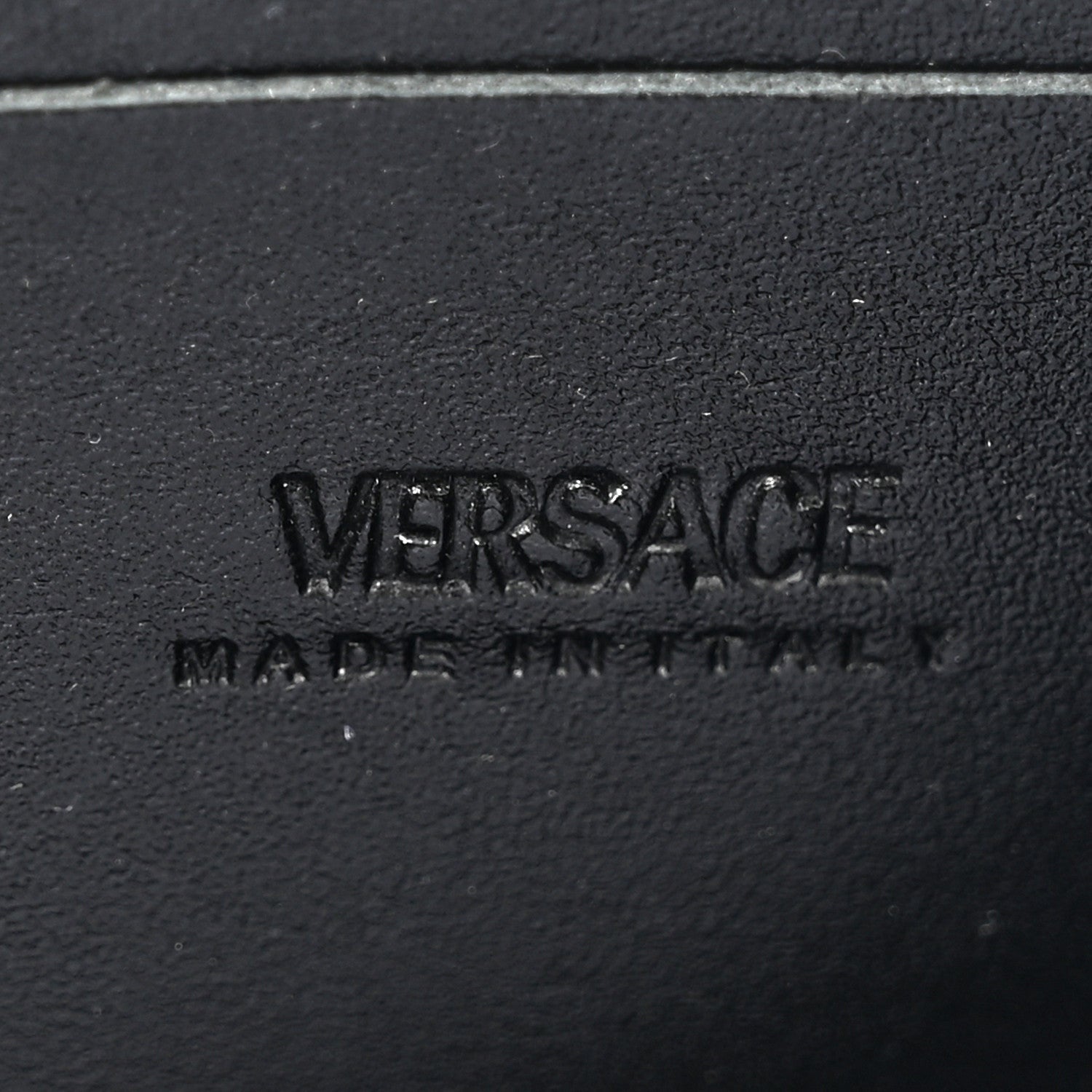 Versace Fabric Jacquard Calfskin Barocco Wristlet Pouch Black 6 of 6