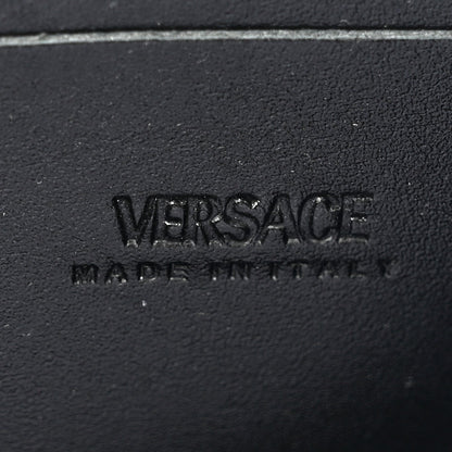 Versace Fabric Jacquard Calfskin Barocco Wristlet Pouch Black 6 of 6