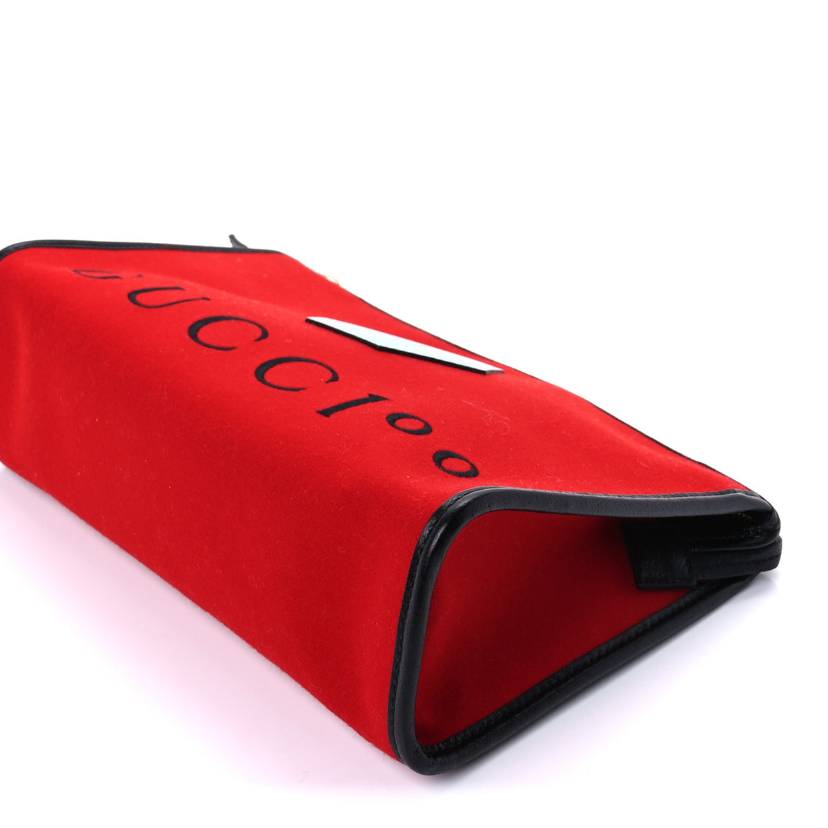 Gucci Felt Calfskin Script Logo Gucci 100 Pouch Bright Hibiscus Black Azure 8 of 8
