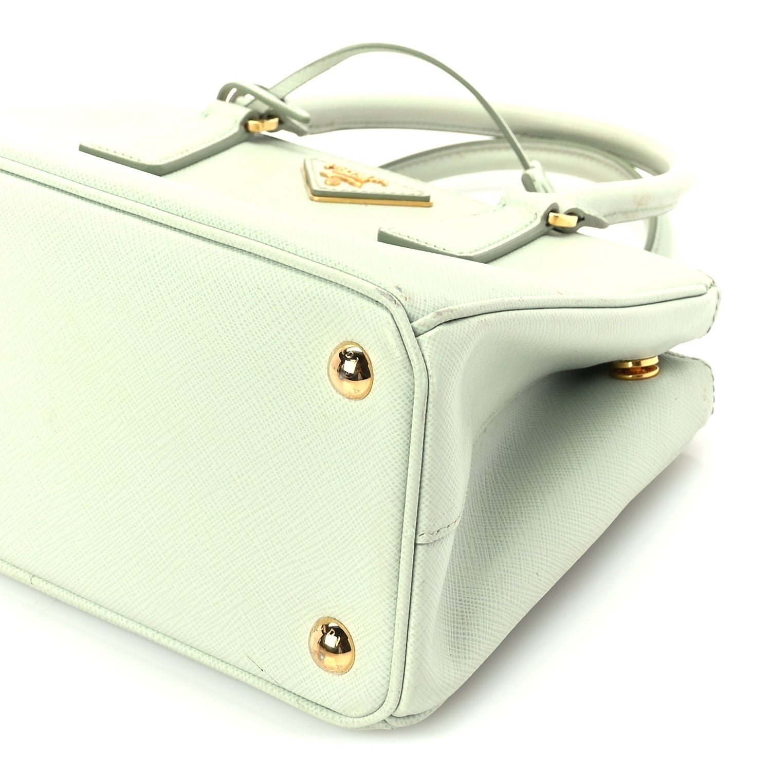 Prada Saffiano Small Galleria Double Zip Tote Acqua 8 of 8