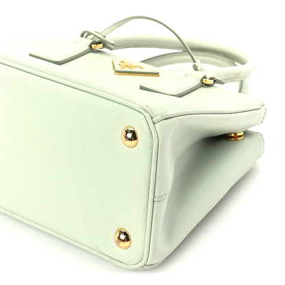 Prada Saffiano Small Galleria Double Zip Tote Acqua 8 of 8