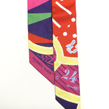 Hermes Silk Jeu de Soie Uniforme Twilly Fuchsia Rouge Multi 4 of 4