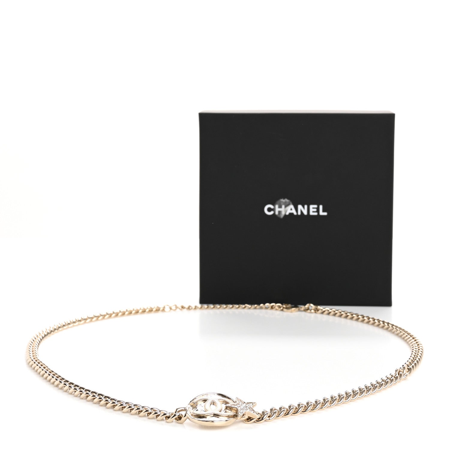 Chanel Metal Chain Crystal CC Star Belt Gold 3 of 3