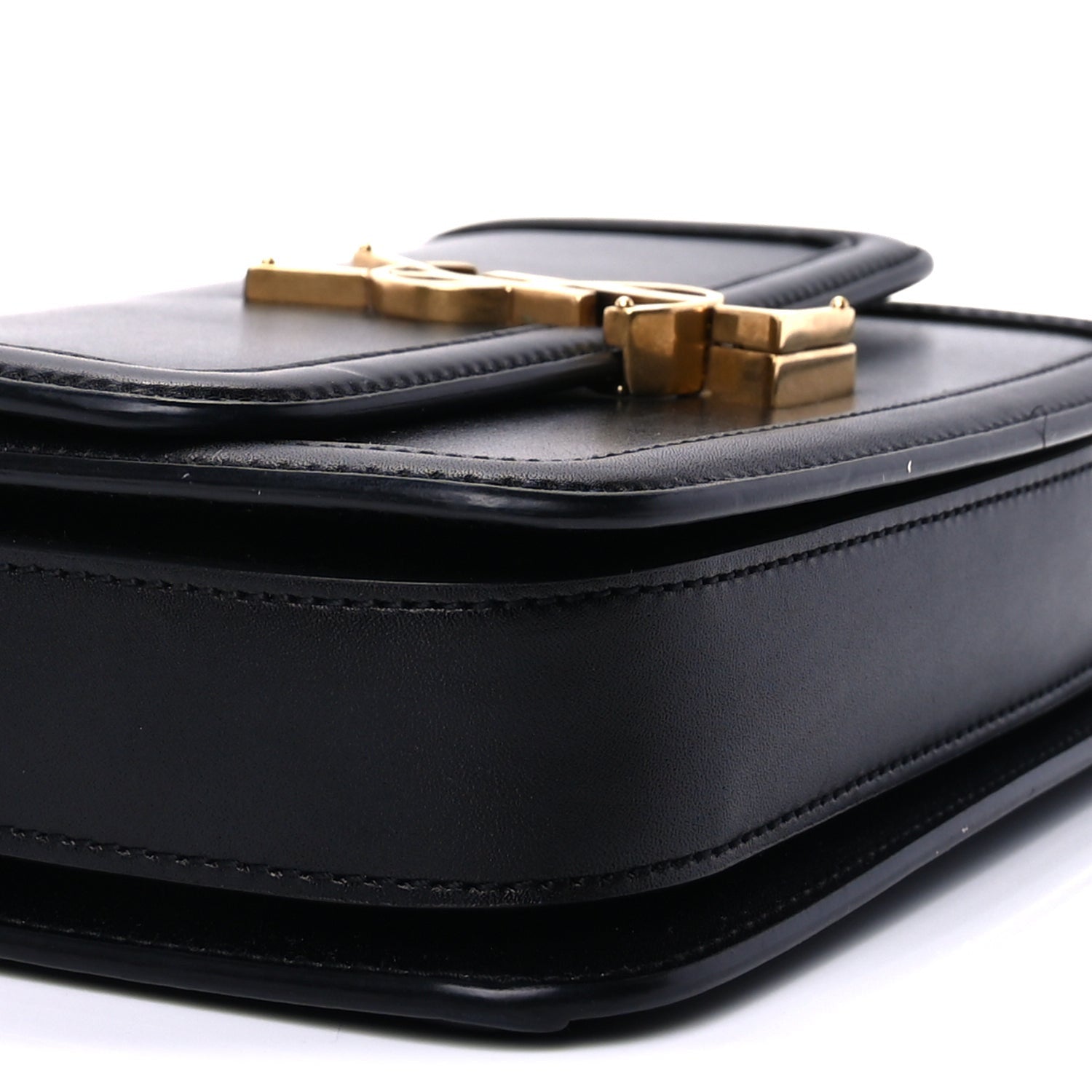 Saint Laurent Box Calfskin Monogram Medium Solferino Satchel  Black 7 of 8