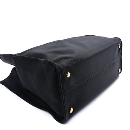 Gucci Grained Calfskin Logo Embossed Large Tote Black 7 of 8