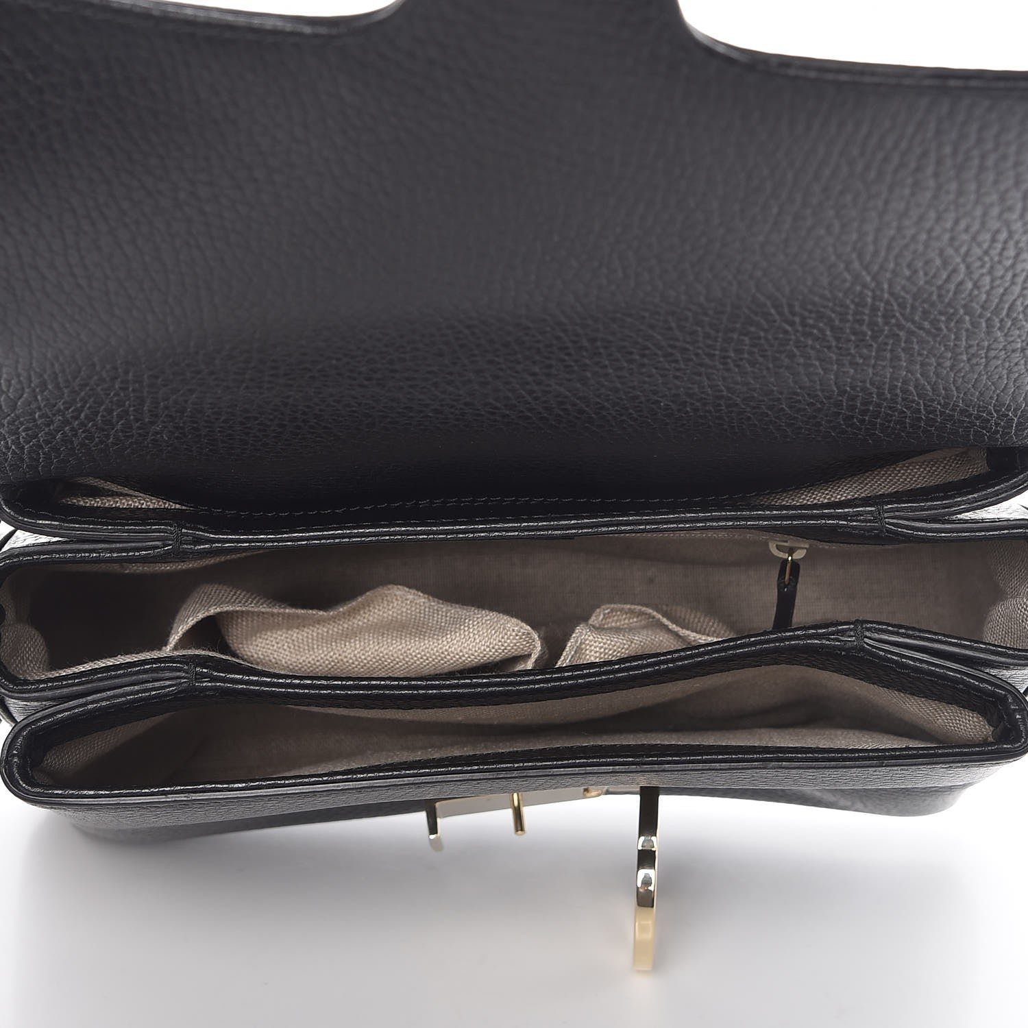 Gucci Dollar Calfskin Interlocking G Top Handle Shoulder Bag Black 5 of 7