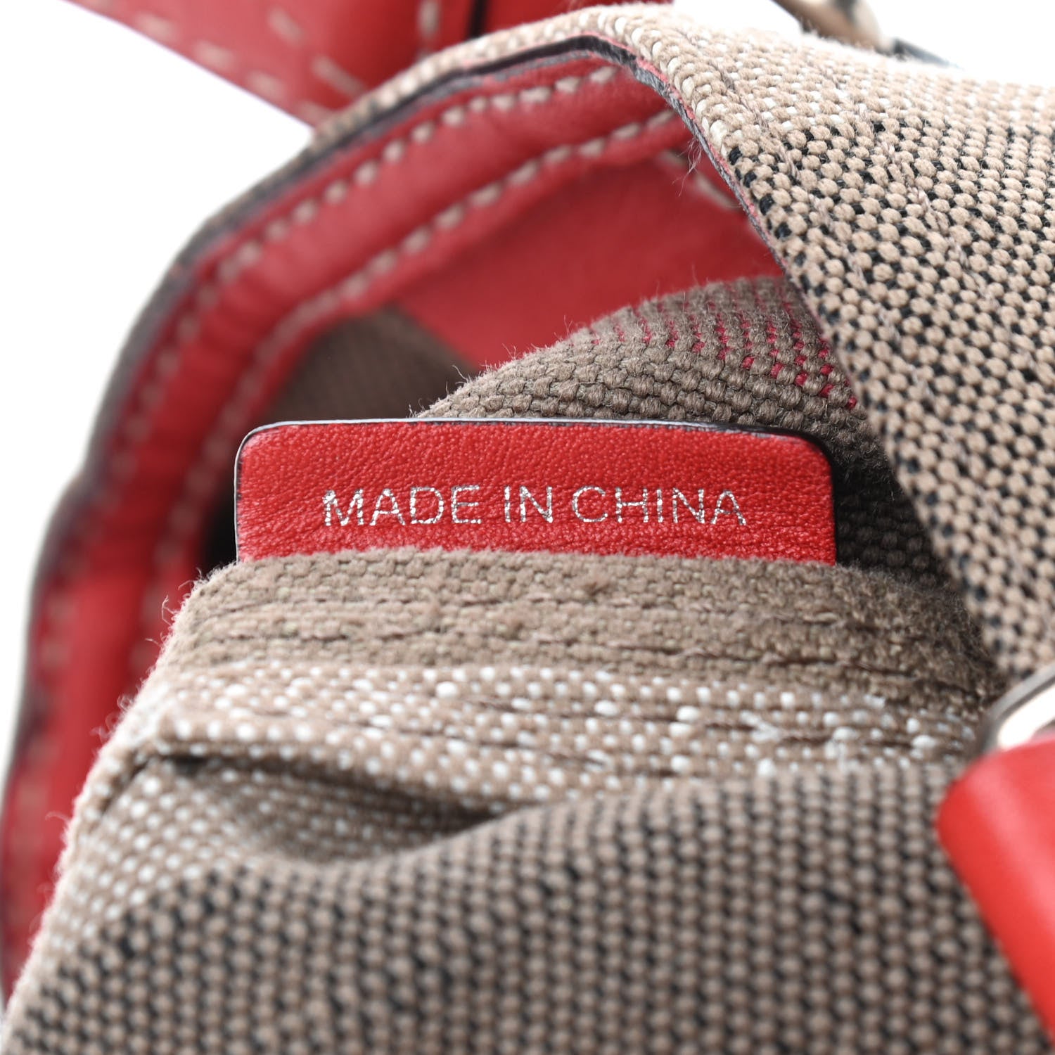 Burberry Canvas Mega Check Medium Tottenham Brit Tote Cadmium Red 9 of 11