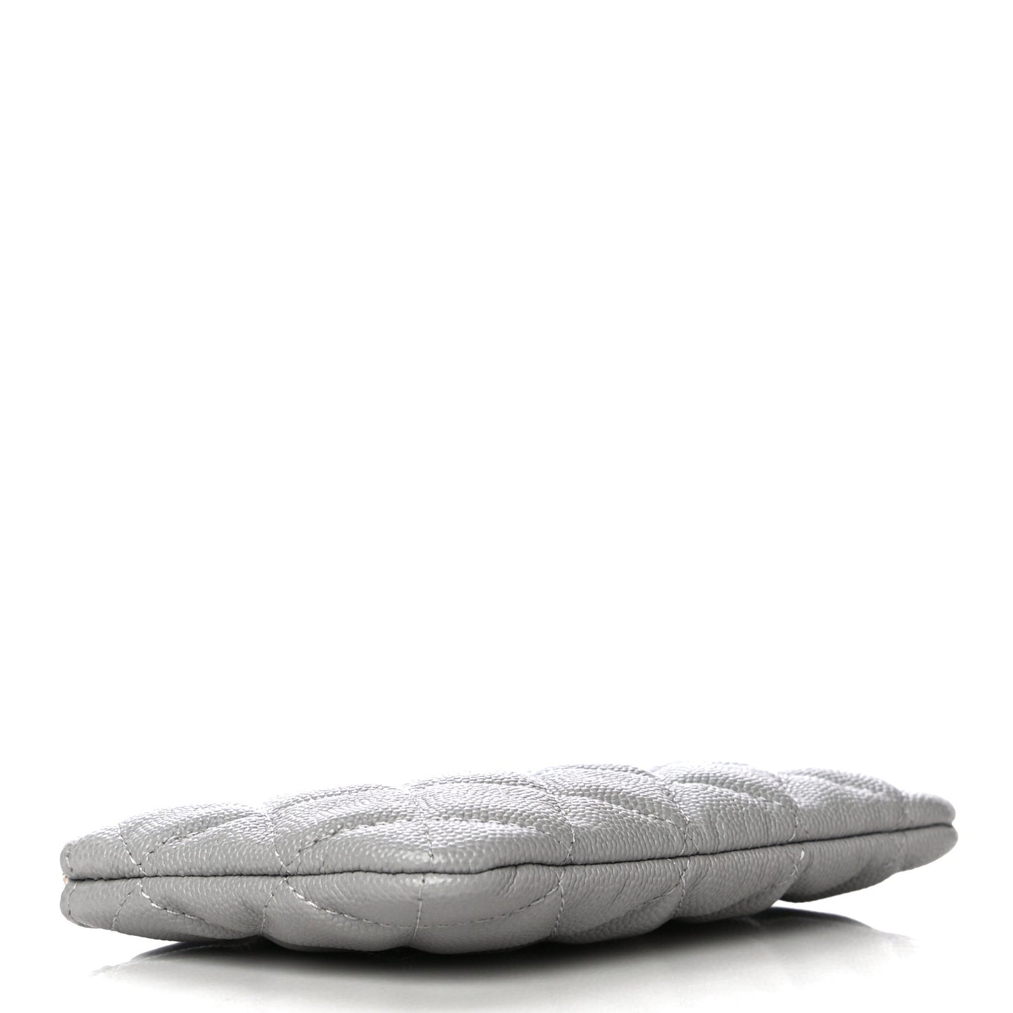 Caviar Quilted Small Cosmetic Case Grey